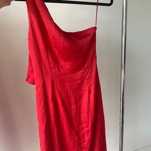 ASOS Red one shoulder midi dress